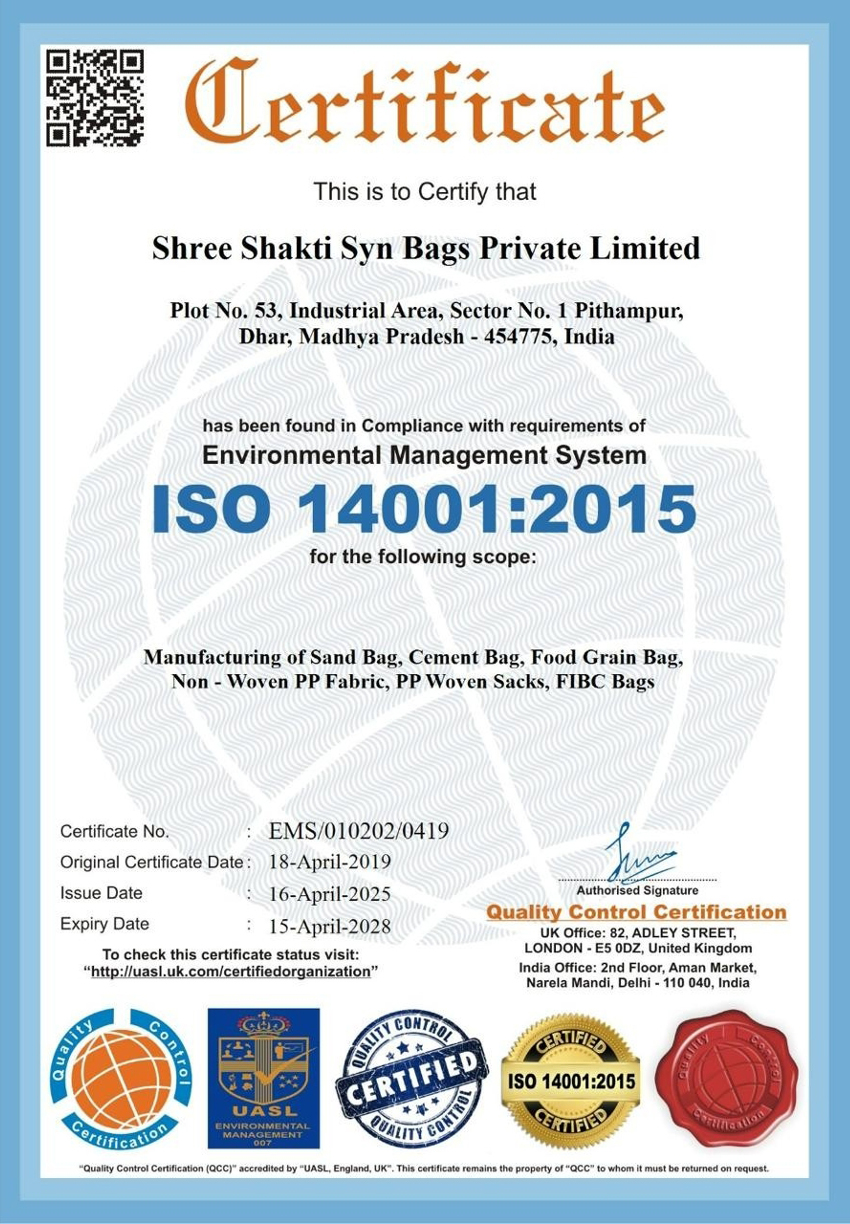 ISO 14001- 2015- SHREE SHAKTI SYN BAGS